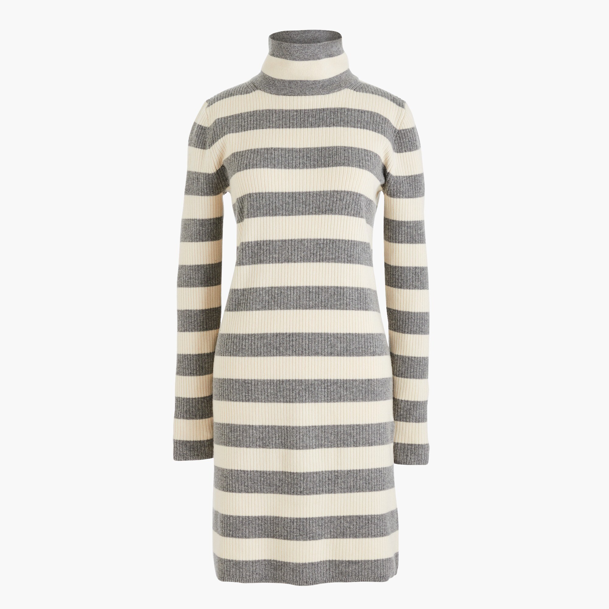 Striped turtleneck sweater-dress