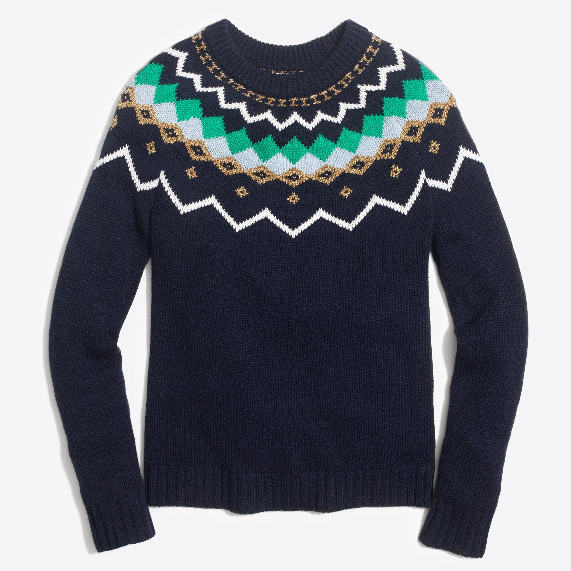 Lurex fair isle sweater