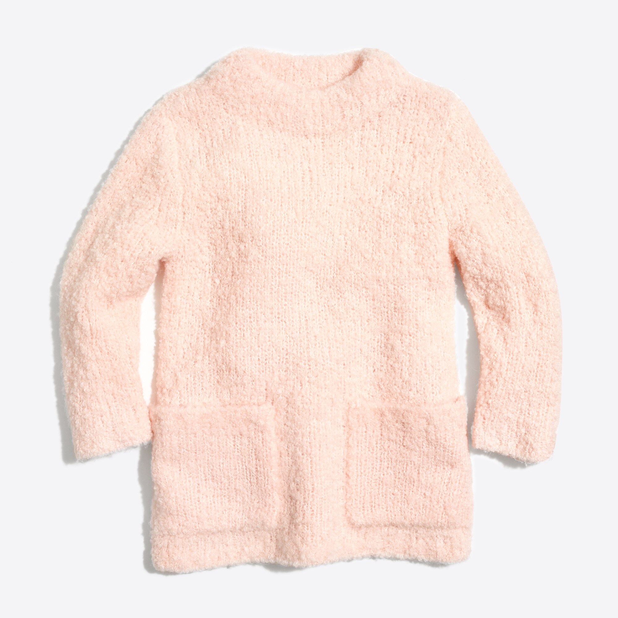 Girls' fuzzy mockneck popover sweater