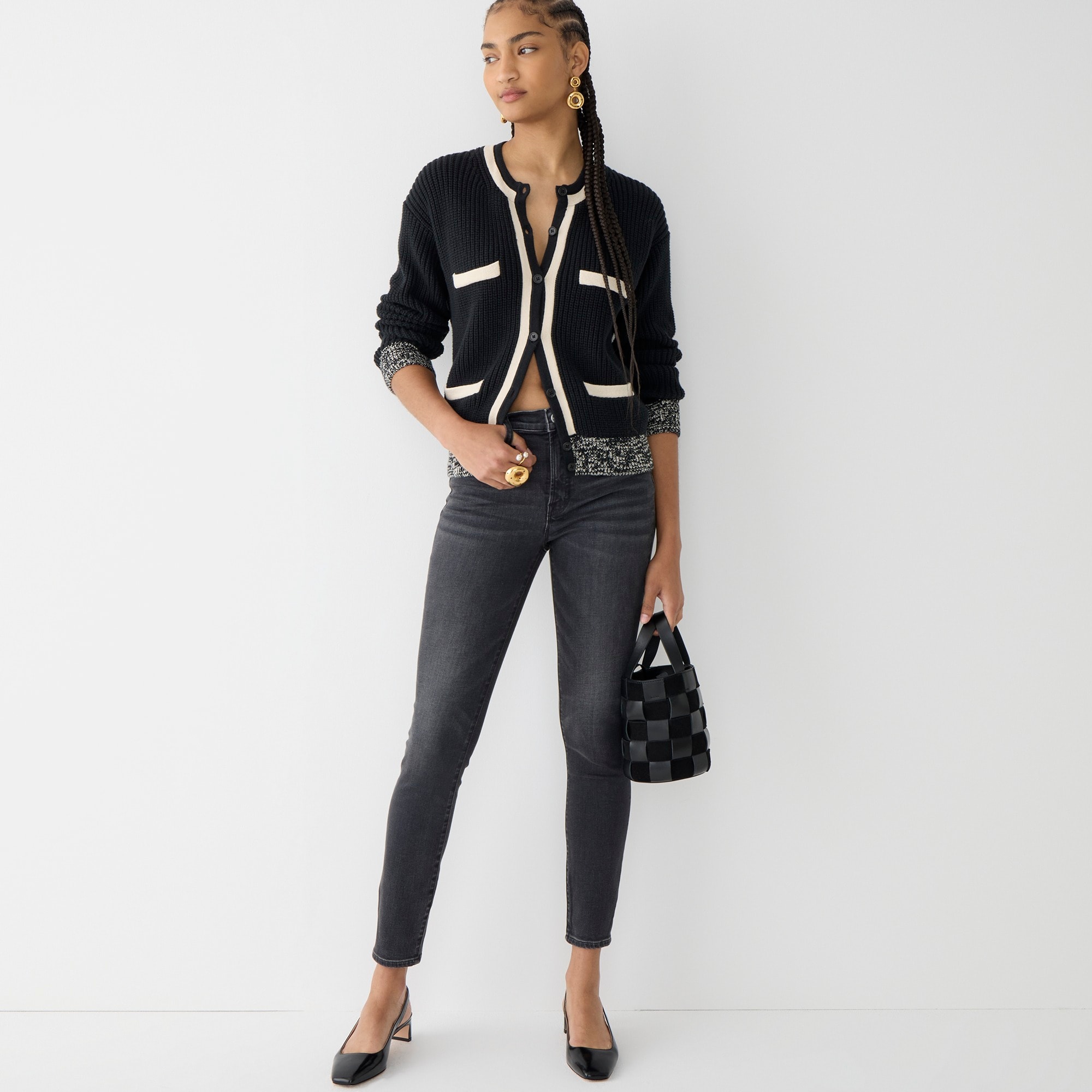 j.crew: 9" high-rise toothpick jean in charcoal wash for women