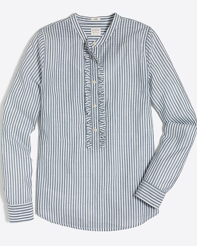 factory: ruffle-front popover shirt for women, right side, view zoomed
