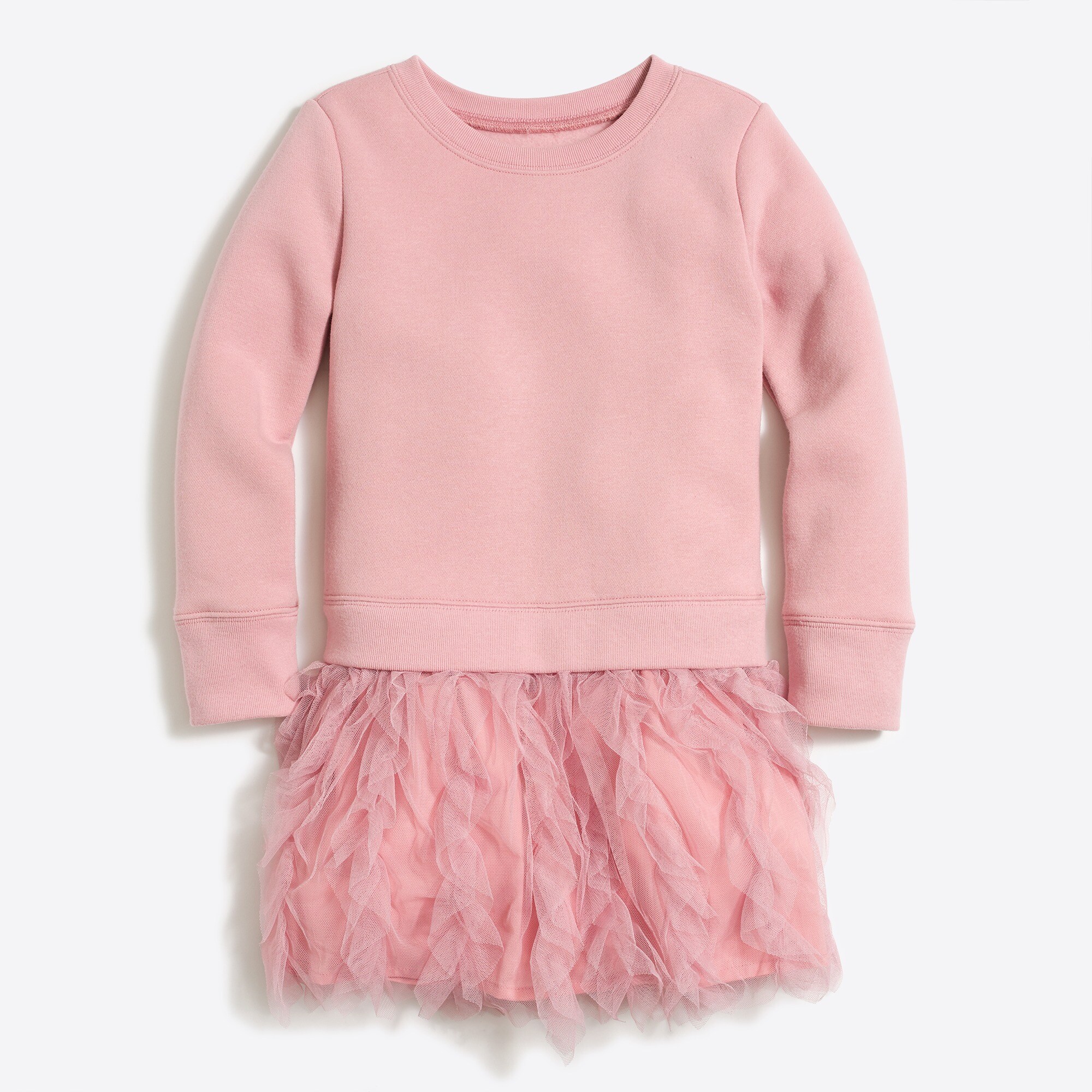 girls' ruffle tulle sweatshirt dress for girls