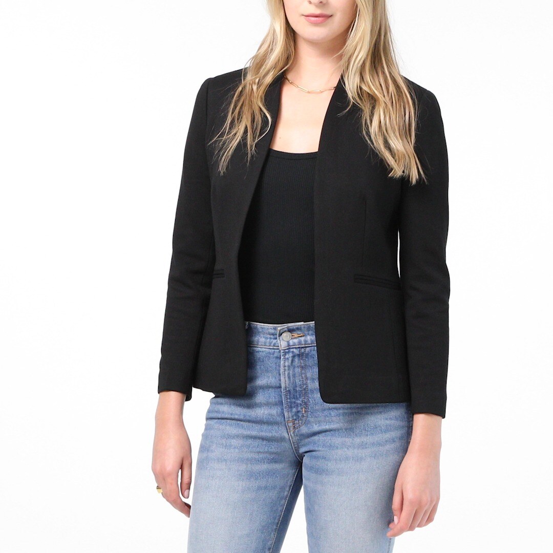 Going-out blazer in stretch twill