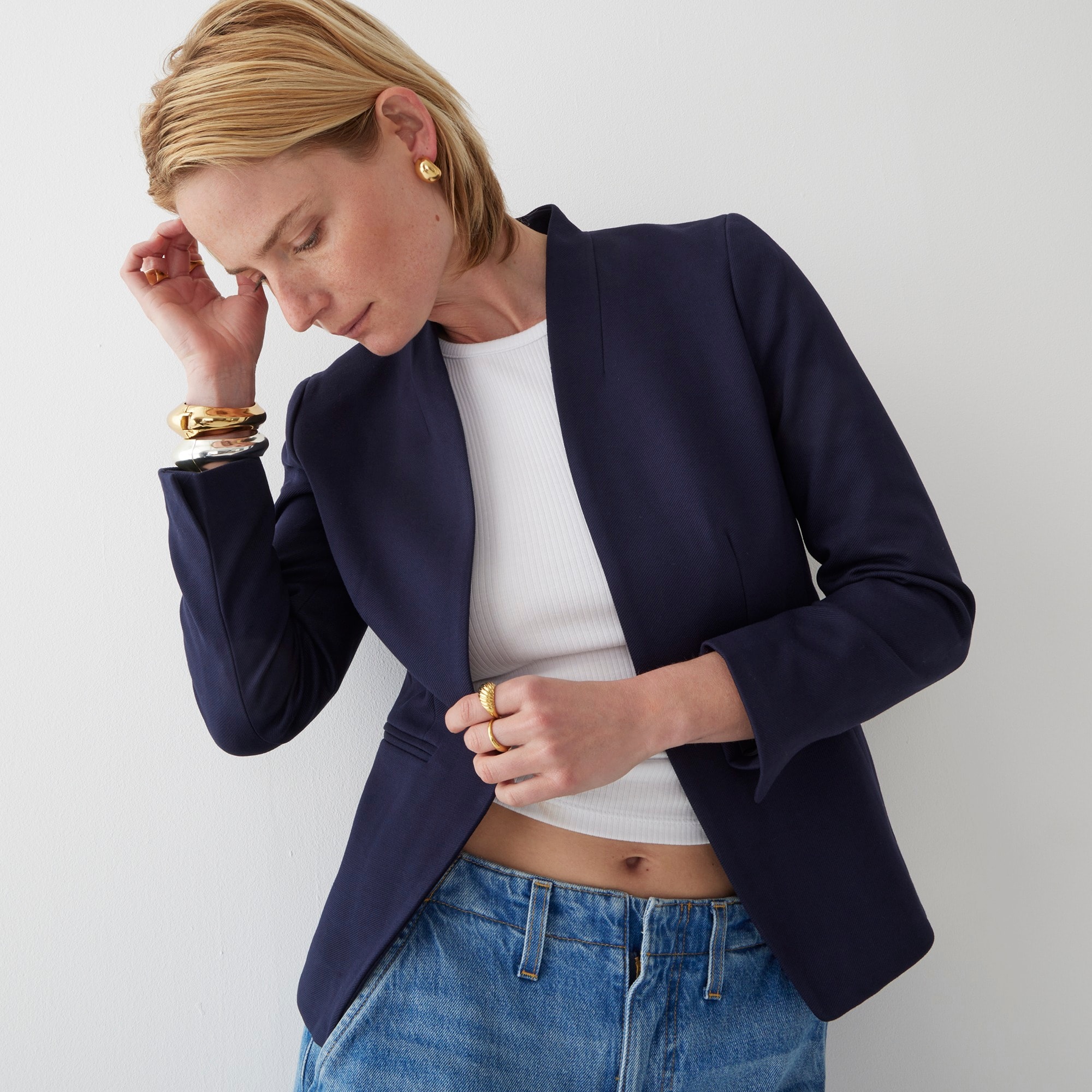 womens Going-out blazer in stretch twill