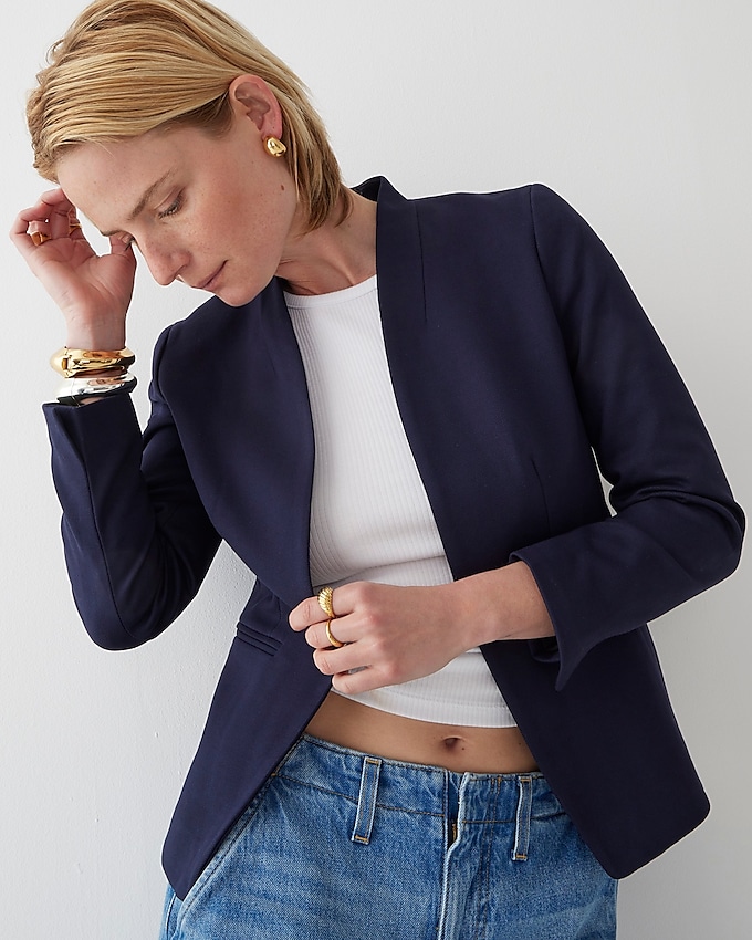 j.crew: going-out blazer in stretch twill for women, right side, view zoomed
