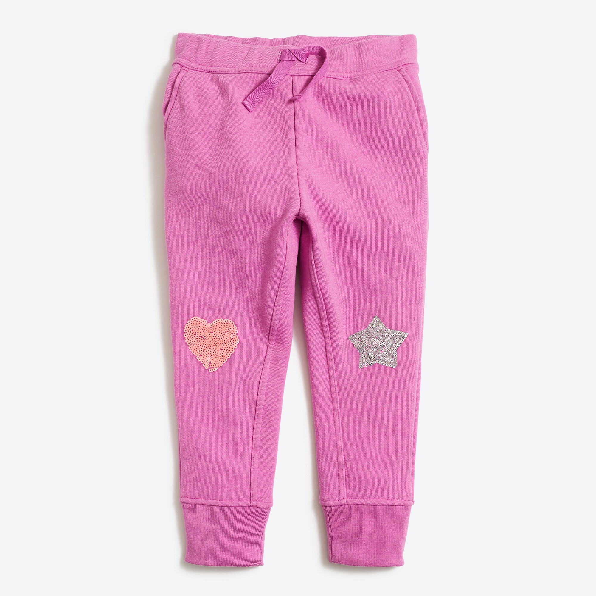 Girls' sequin knee patch sweatpant