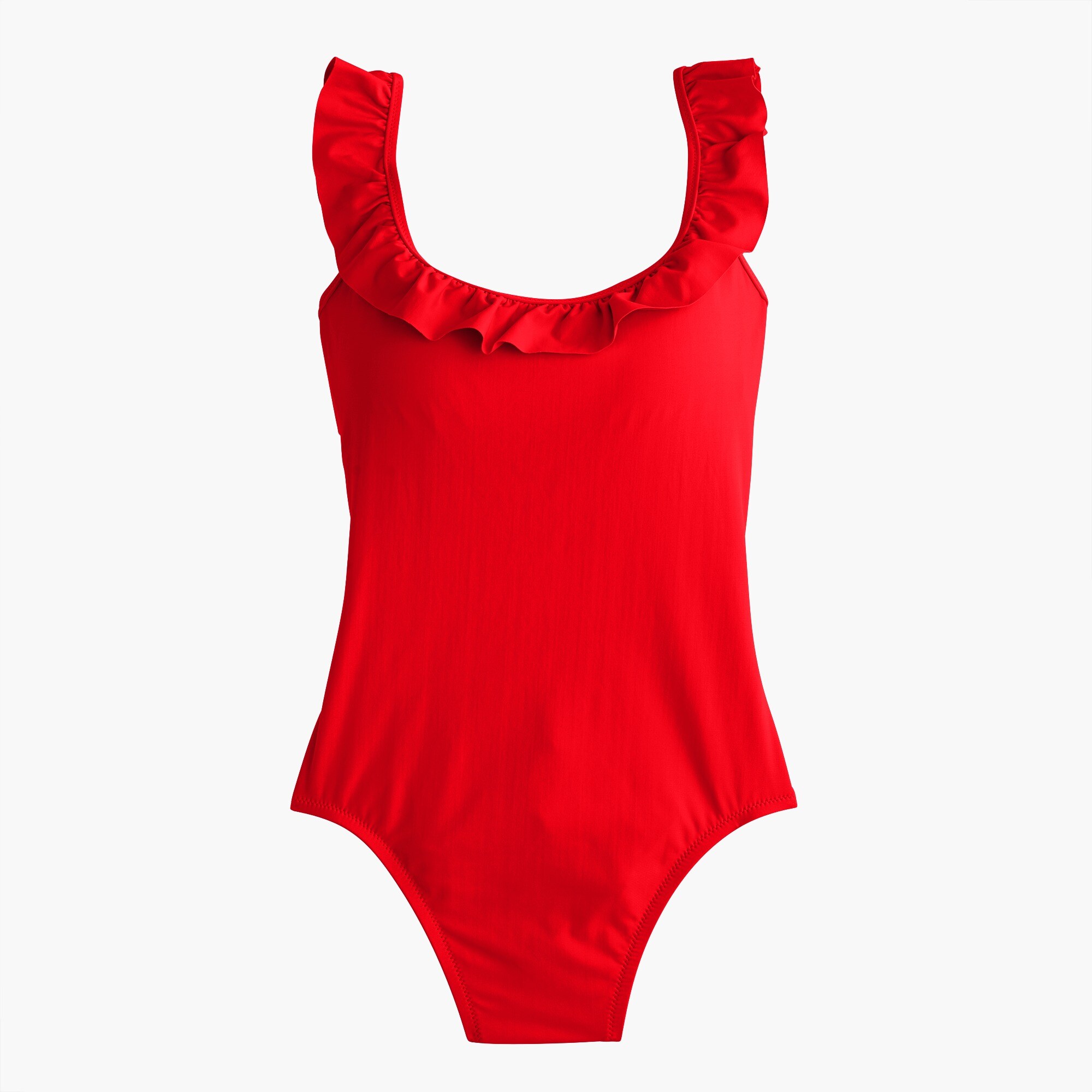 Ruffled scoopback one-piece swimsuit