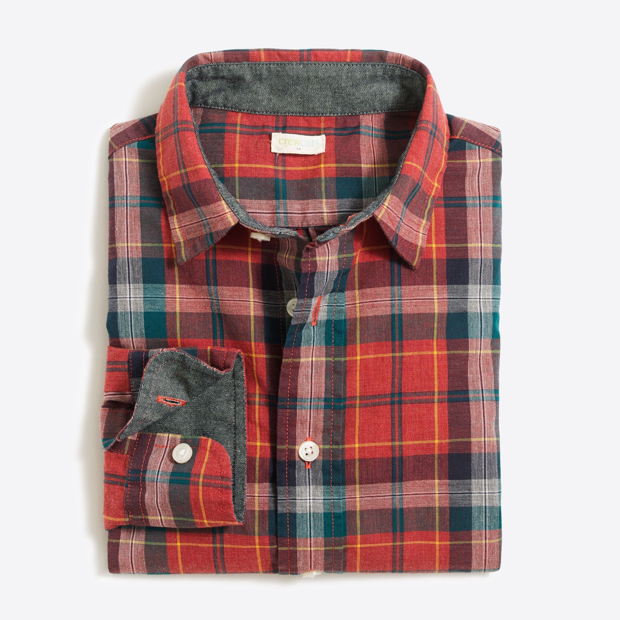 Boys' long-sleeve patterned washed shirt