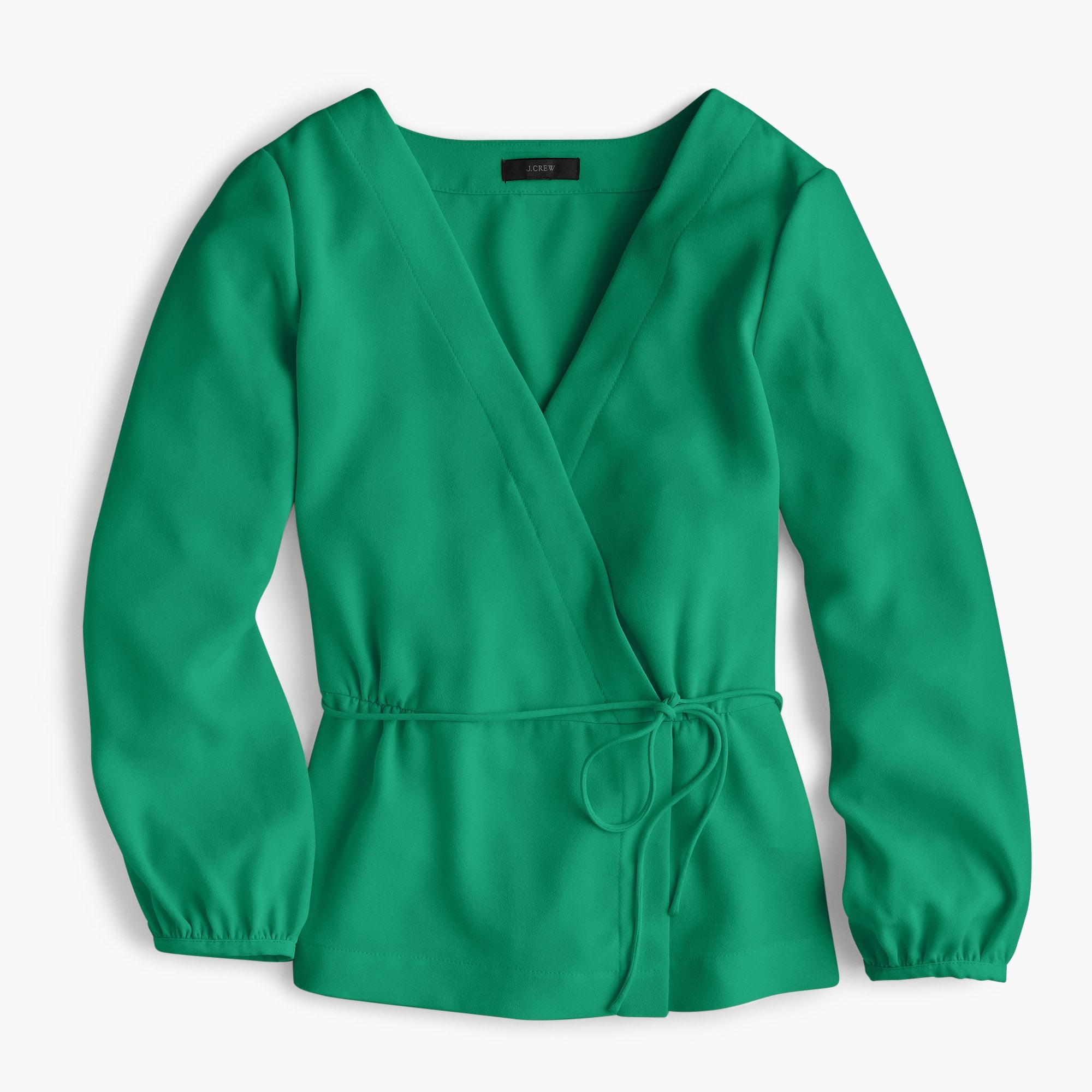  Drapey crepe faux-wrap top