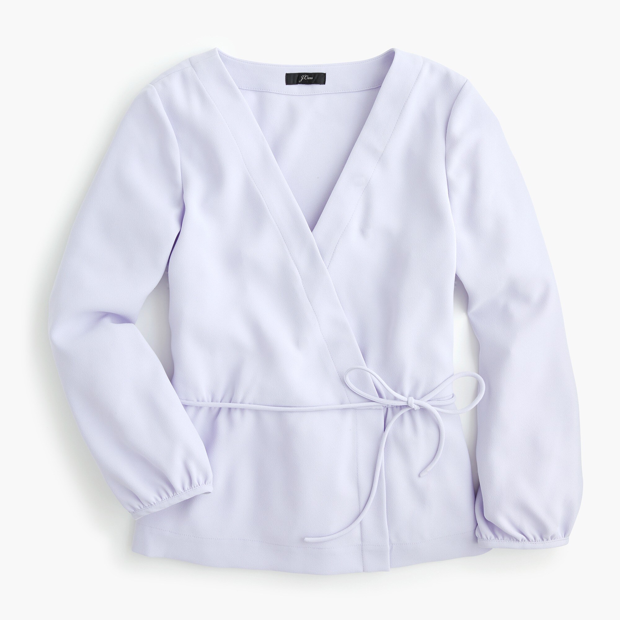 Drapey crepe faux-wrap top