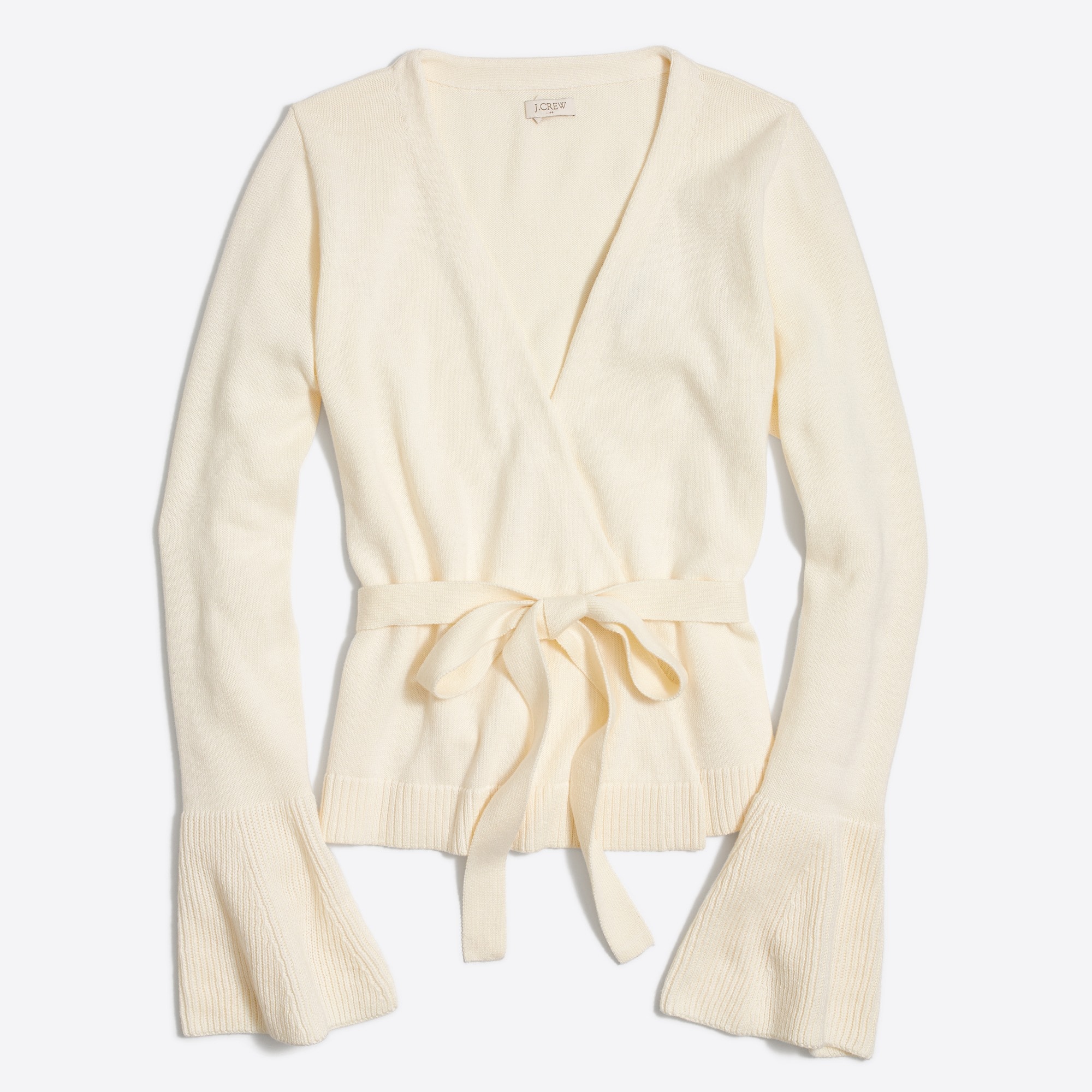 bell-sleeve wrap sweater for women