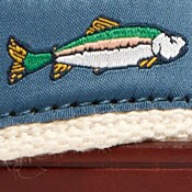 Embroidered patterned belt TROUT OPAL BLUE