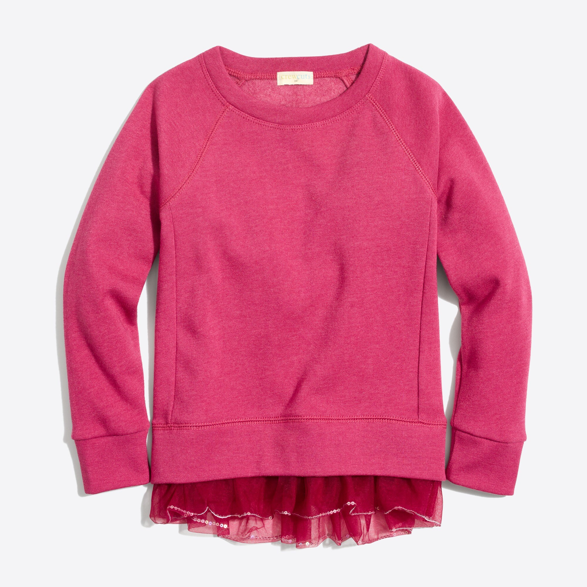 Girls' sequin tulle hem sweatshirt