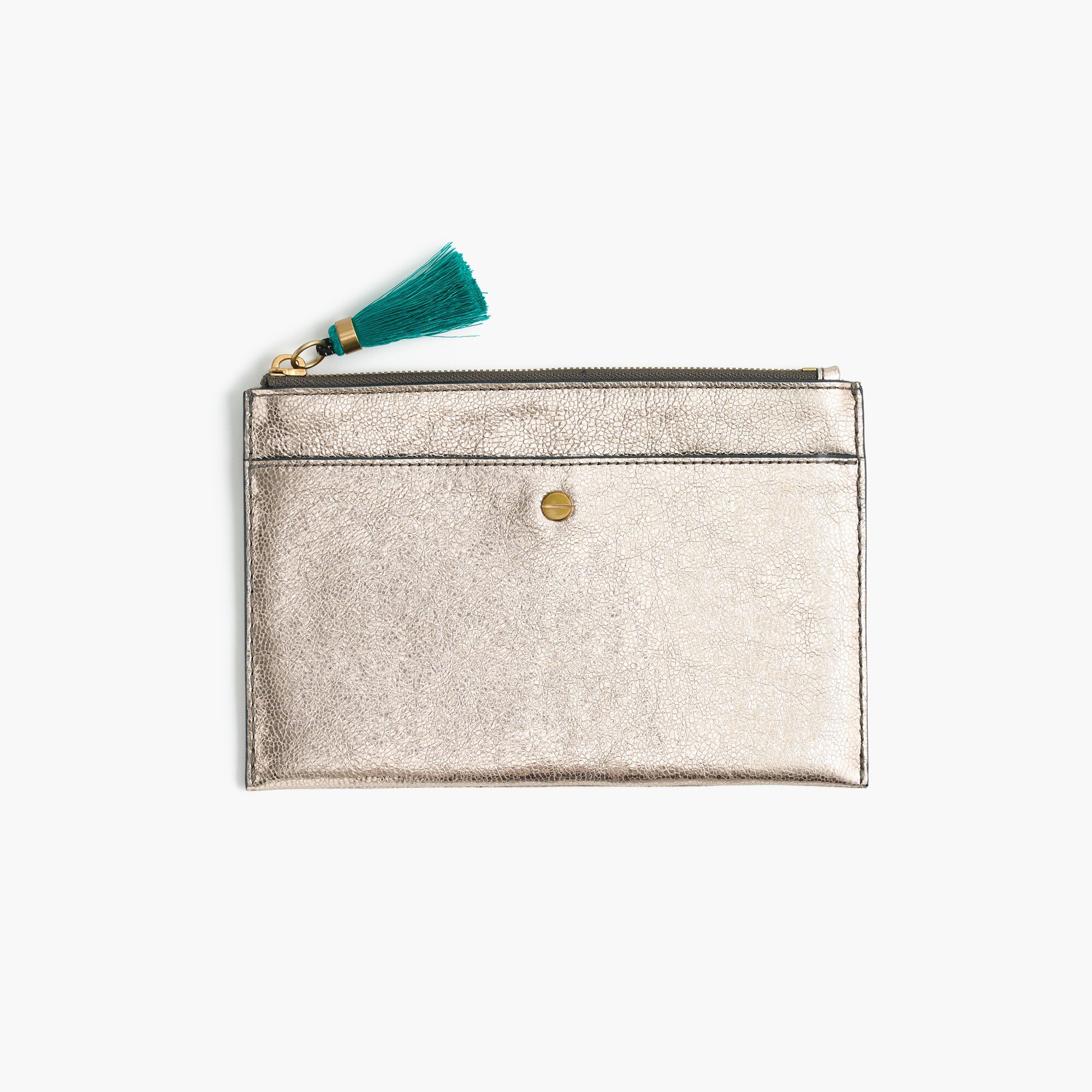 Women's Medium Pouch In Metallic Leather Women's Bags J.Crew