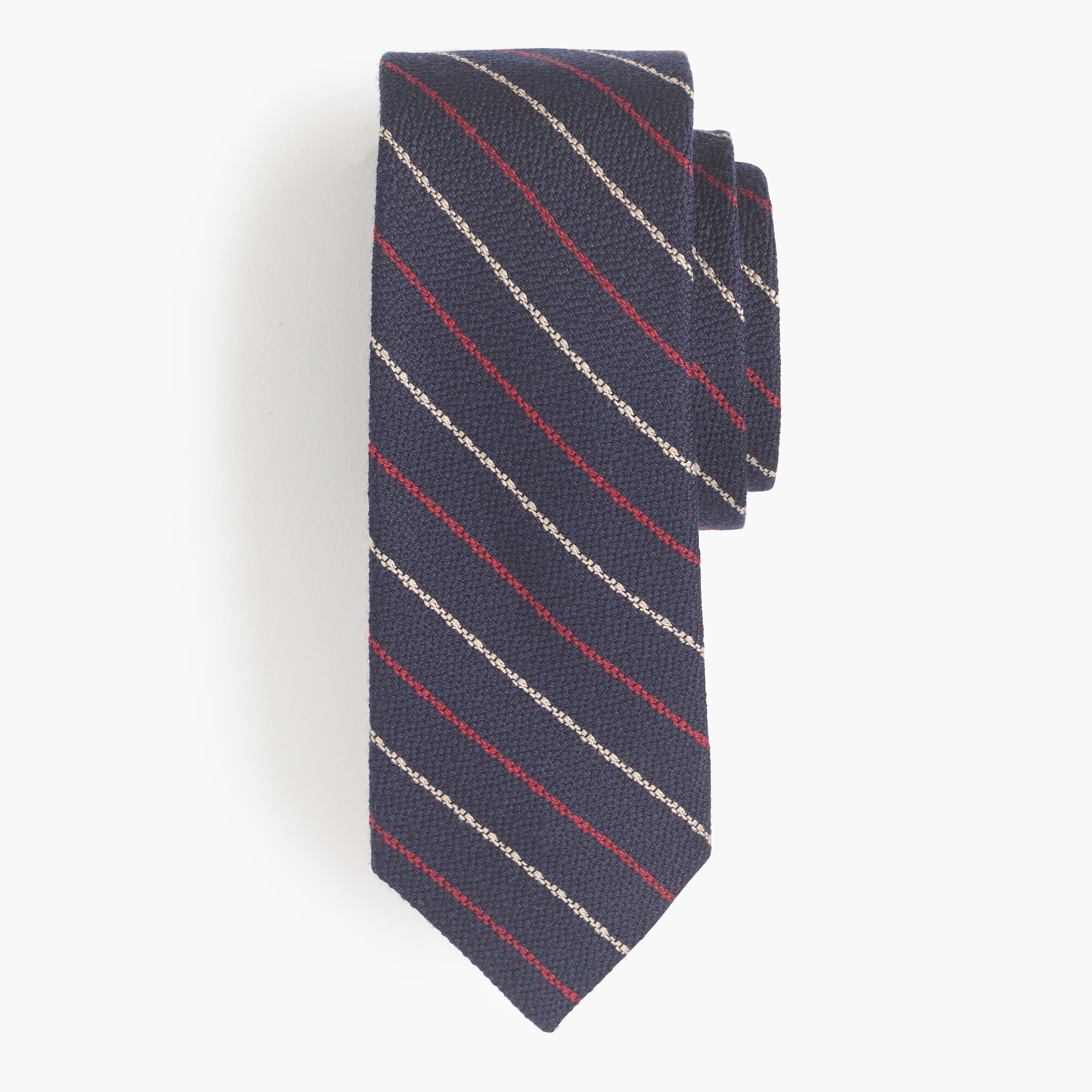 Wool-silk tie in dark grey stripe