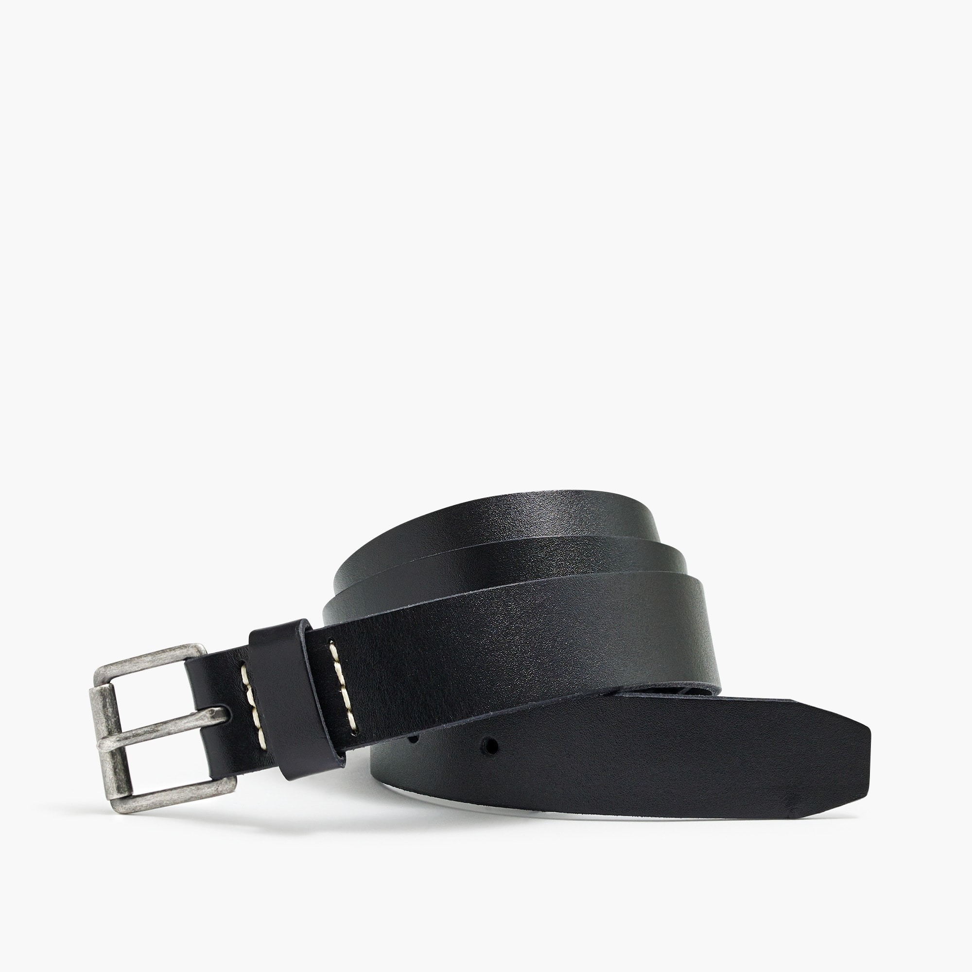 Washed leather roller belt