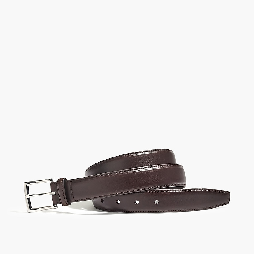 factory: classic leather dress belt for men, right side, view zoomed