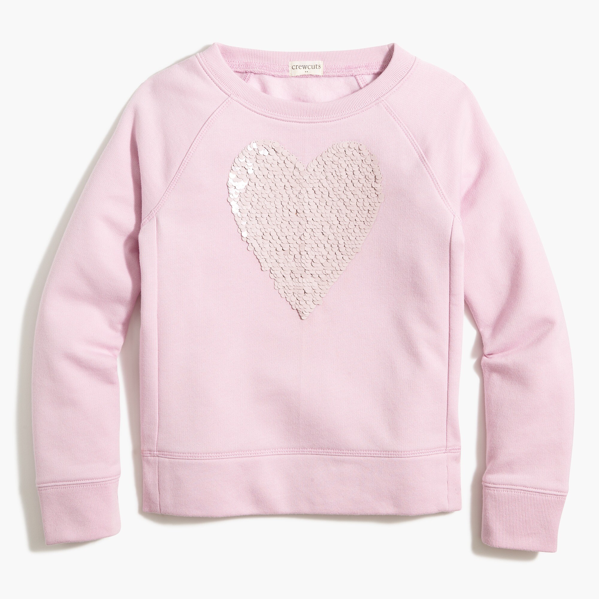 Girls' flippy sequin heart sweatshirt