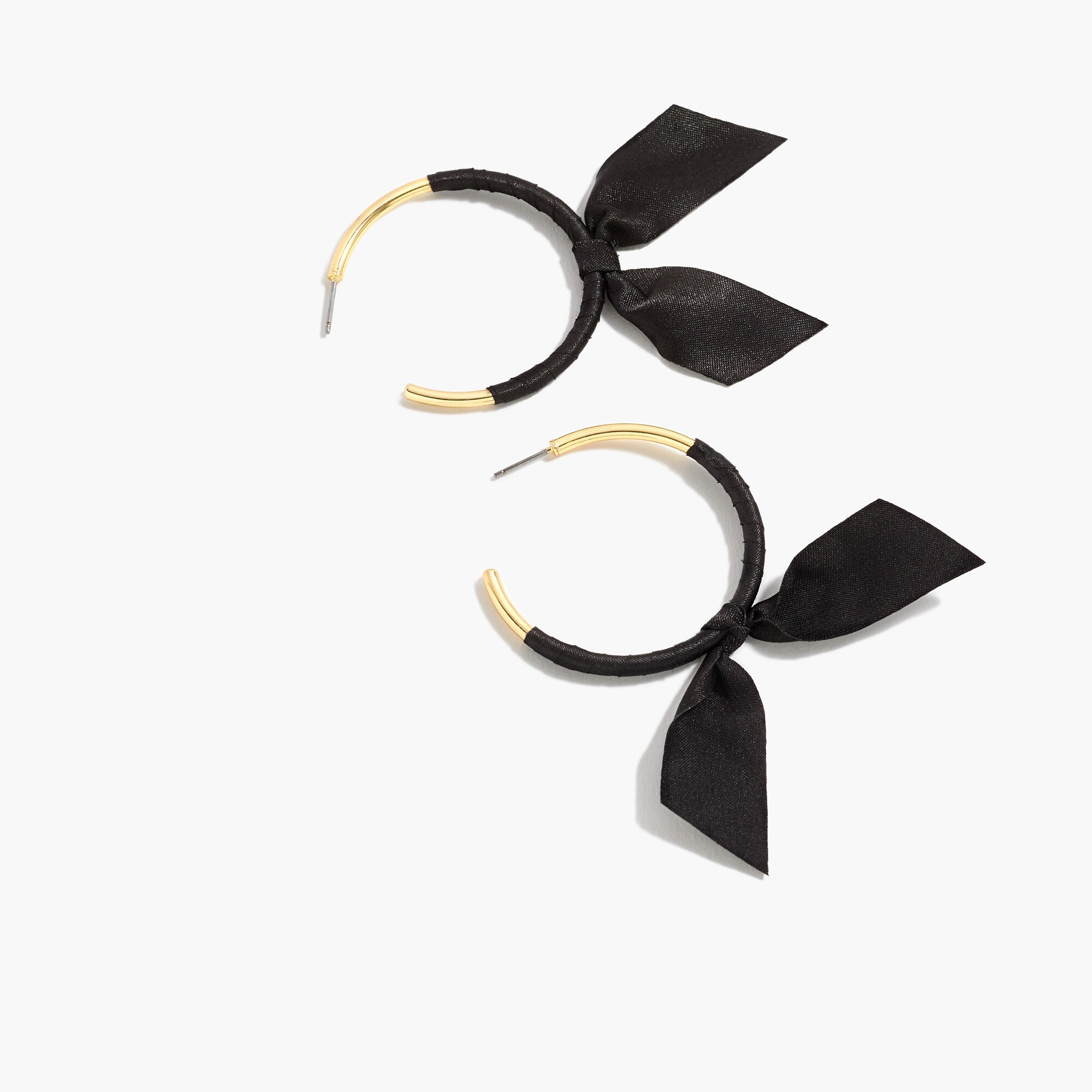 Ribbon-wrapped hoop earrings