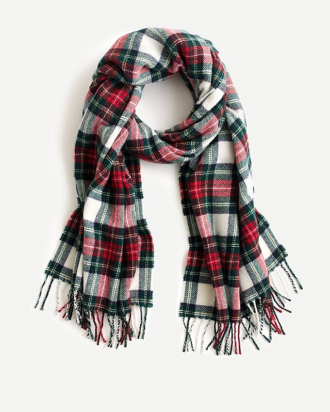 j.crew: plaid scarf in italian wool for women, right side, view zoomed