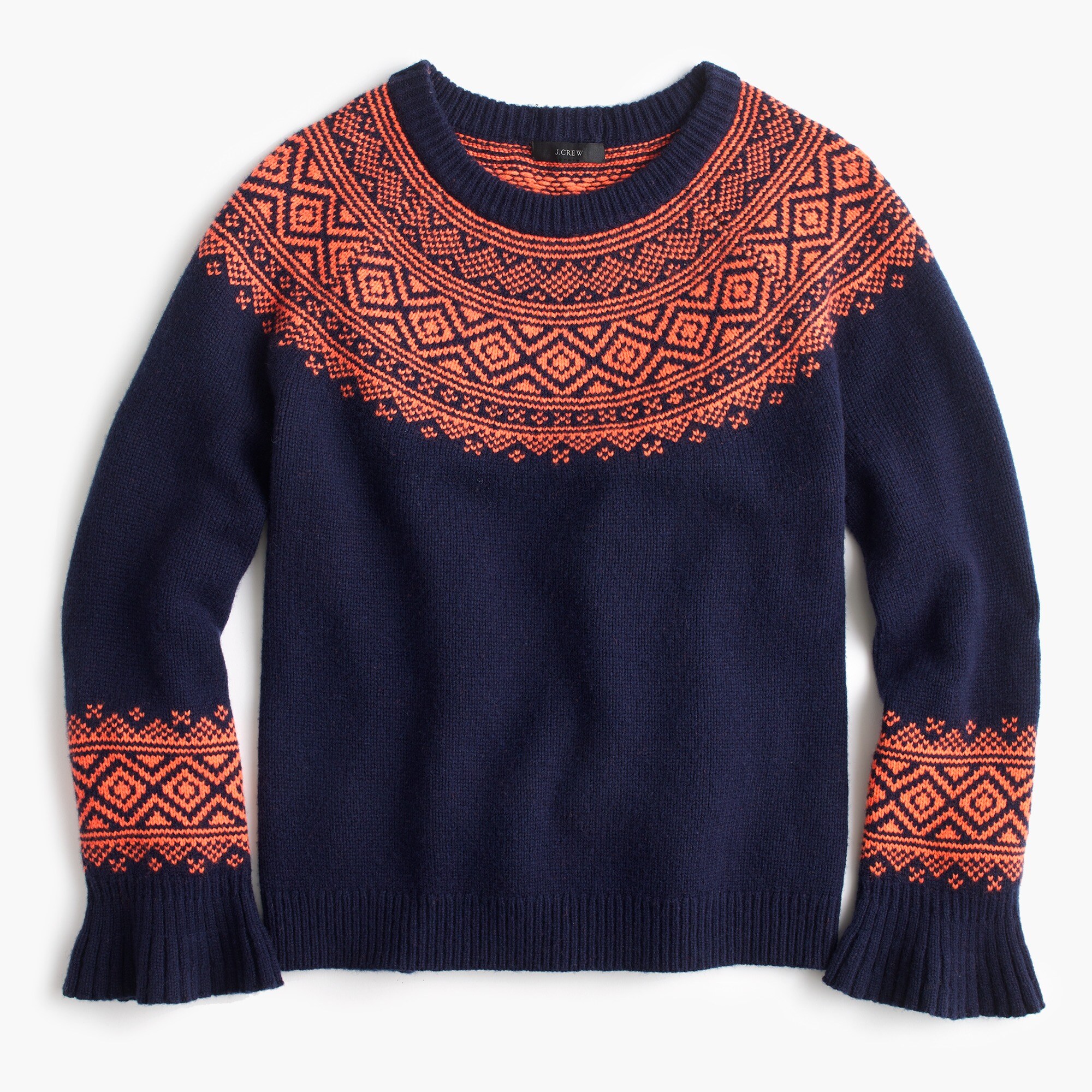 j crew ruffle cuff sweater