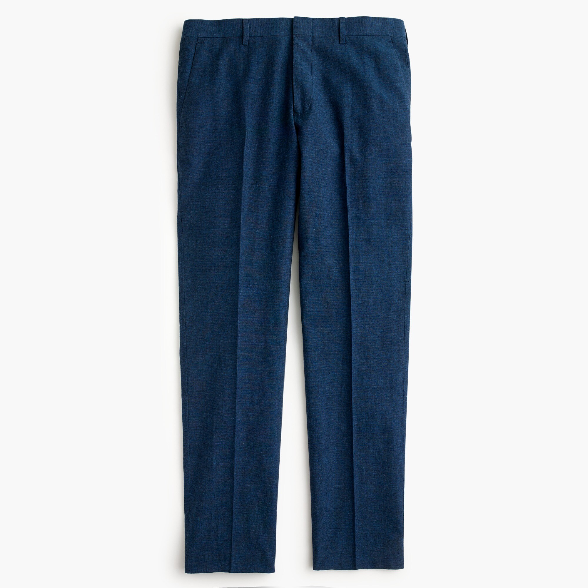 blue linen dress pants Aesido Casual Men's Blue Linen Pants Blue / 40W X 30L main image 1