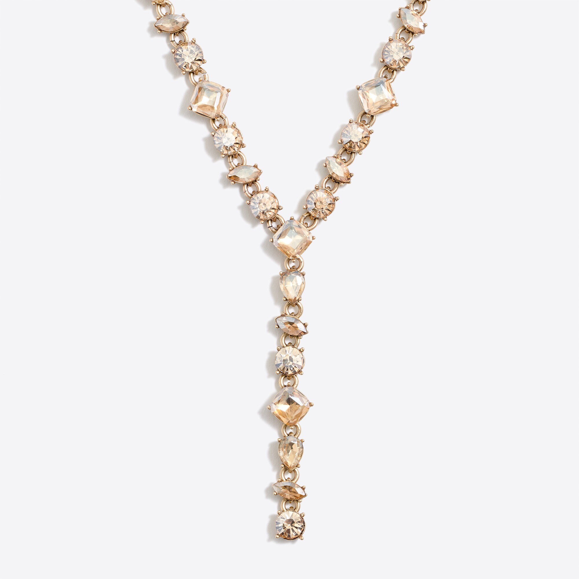 Crystal Y necklace