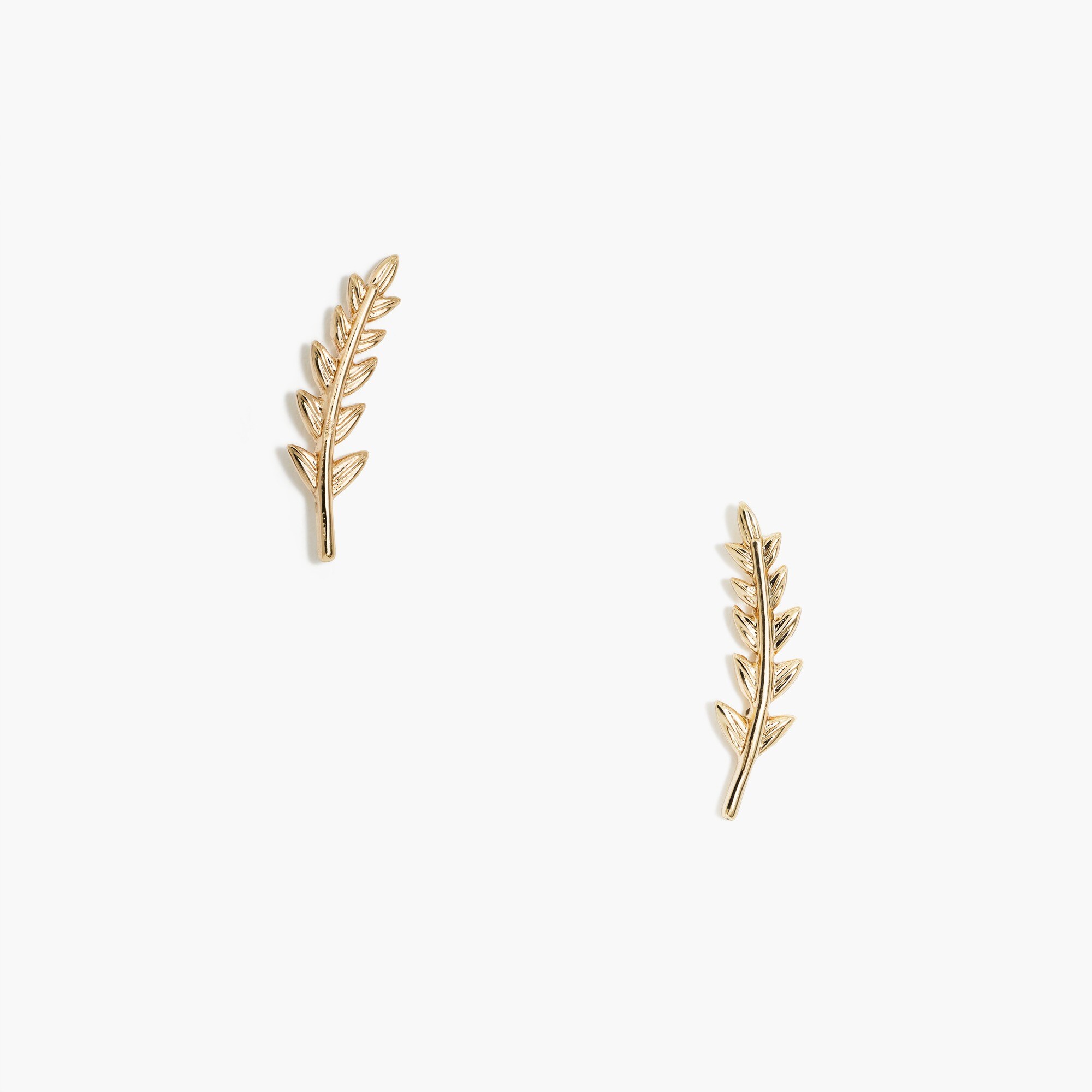 Golden leaf crawler earrings