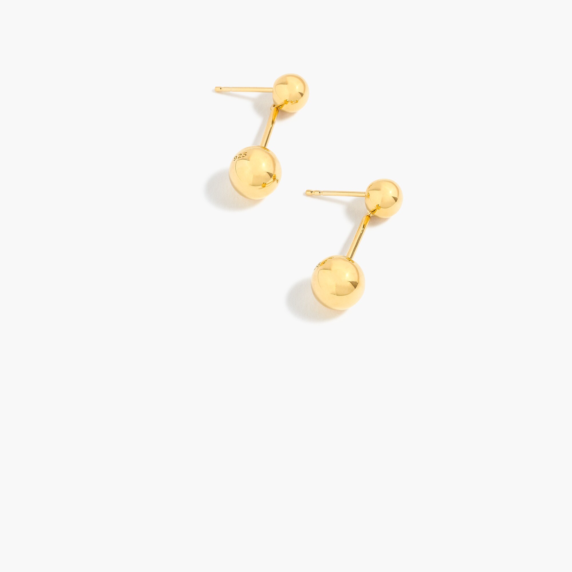 Demi-fine 14k gold-plated double-orb earrings