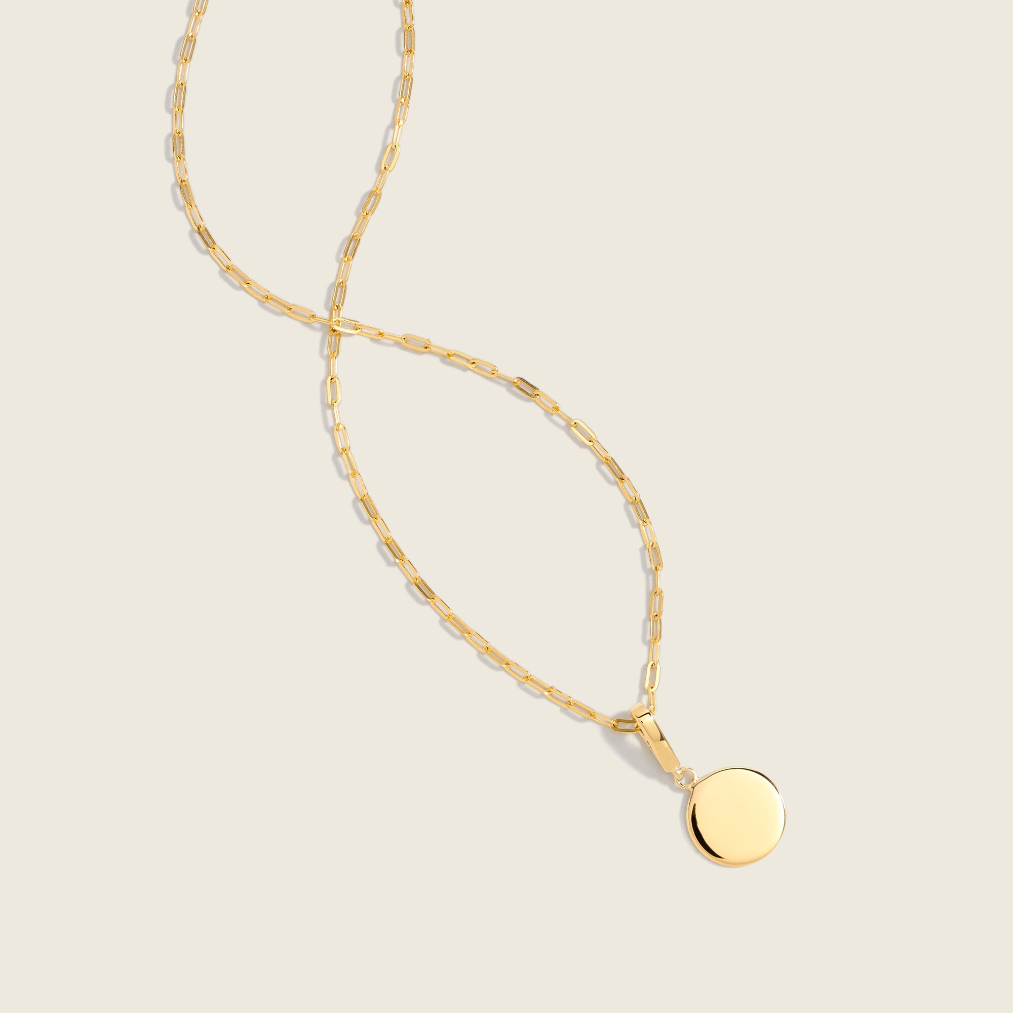 Demi-fine 14k gold-plated engravable disc charm