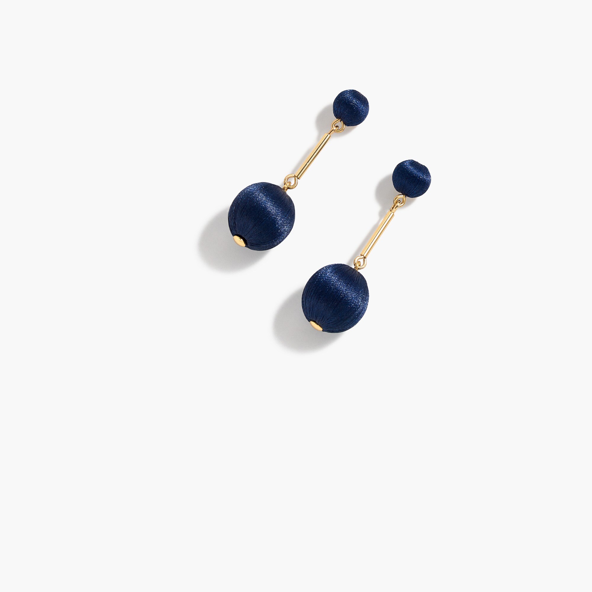 Thread ball drop earrings