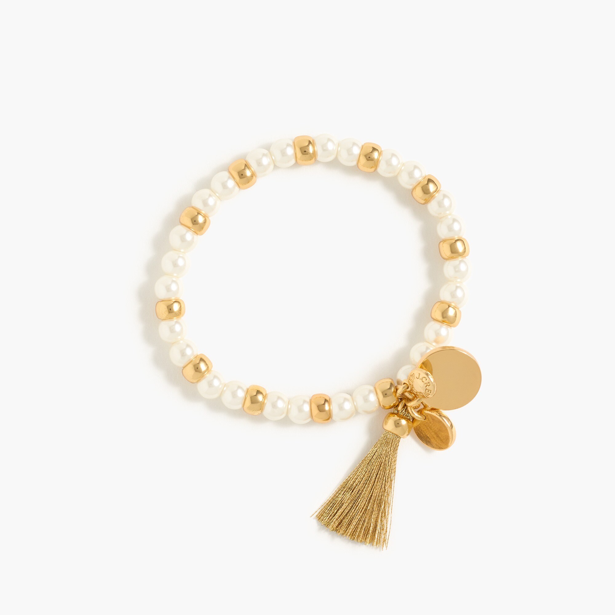 Bead and tassel stretch bracelet