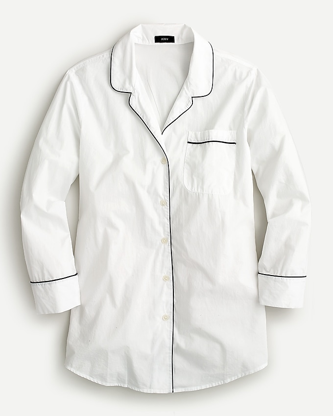 j.crew: nightshirt in end-on-end cotton for women, right side, view zoomed
