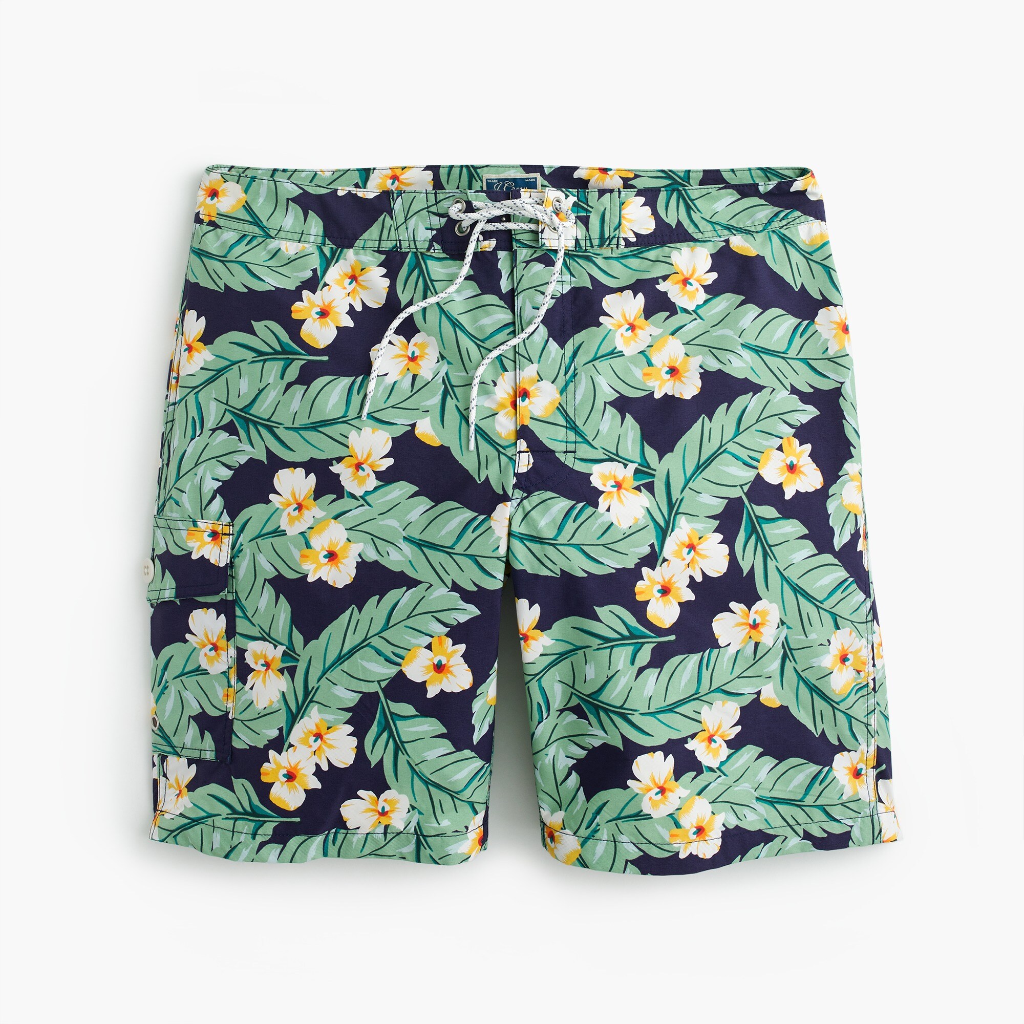 9" board short in jungle fern print