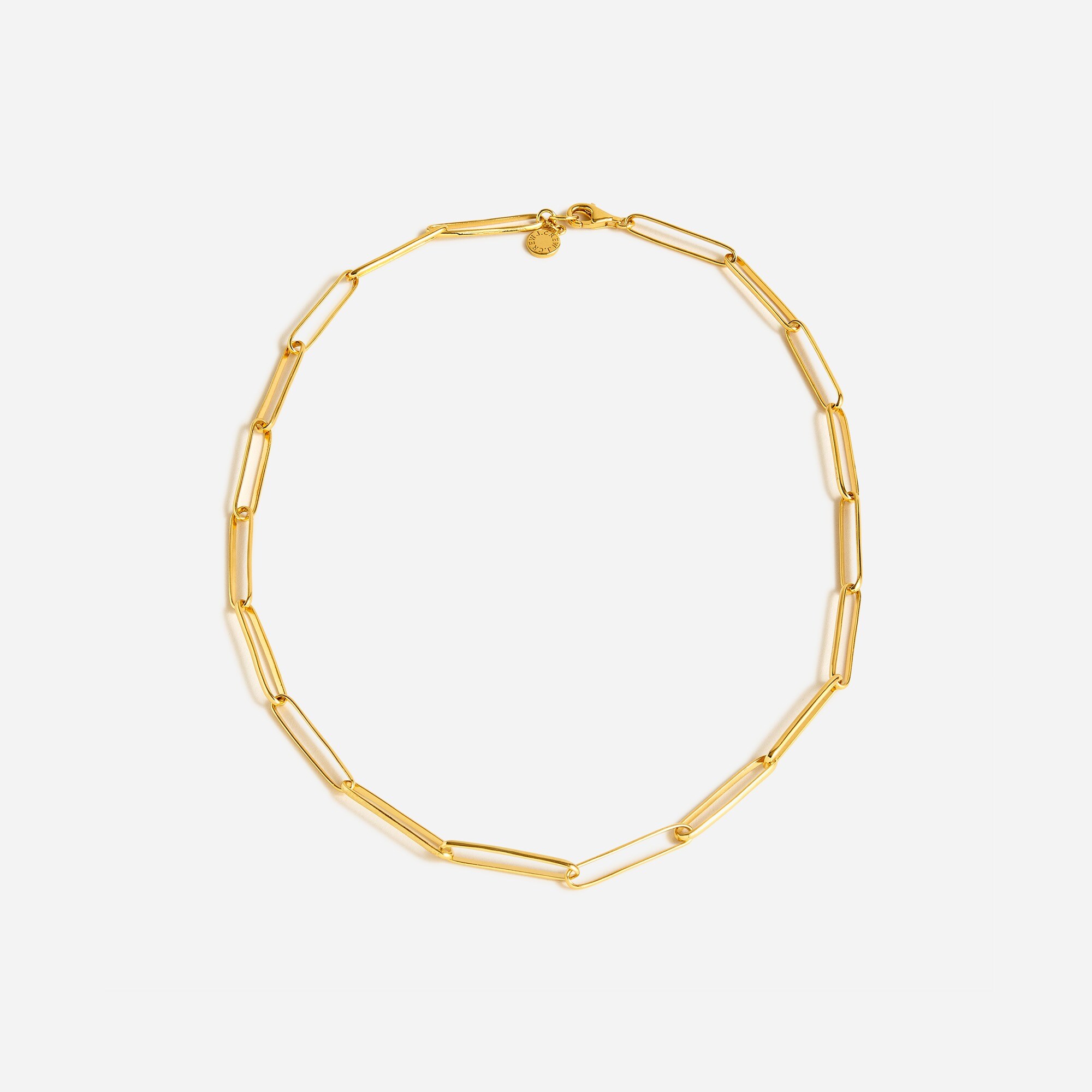 Demi-fine 14k gold-plated short paper-clip necklace