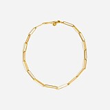 View Demi-fine 14k gold-plated short paper clip necklace