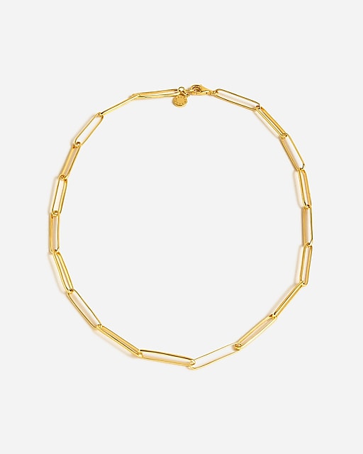  Demi-fine 14k gold-plated short paper-clip necklace