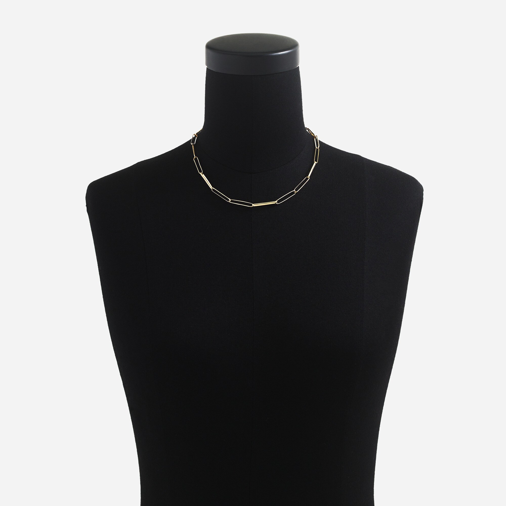 Demi-fine 14k gold-plated short paper-clip necklace