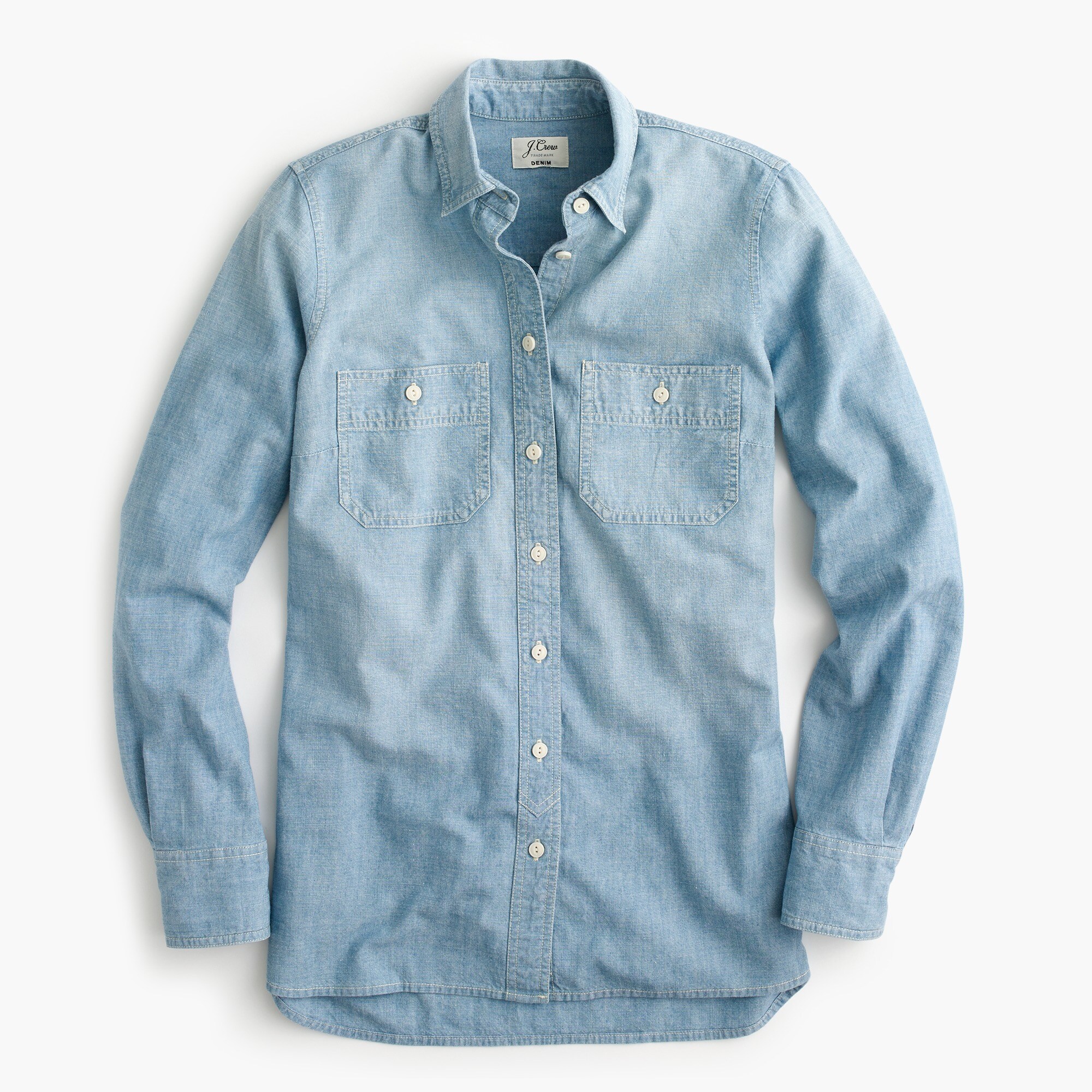 J.Crew: Selvedge Chambray Shirt For Women