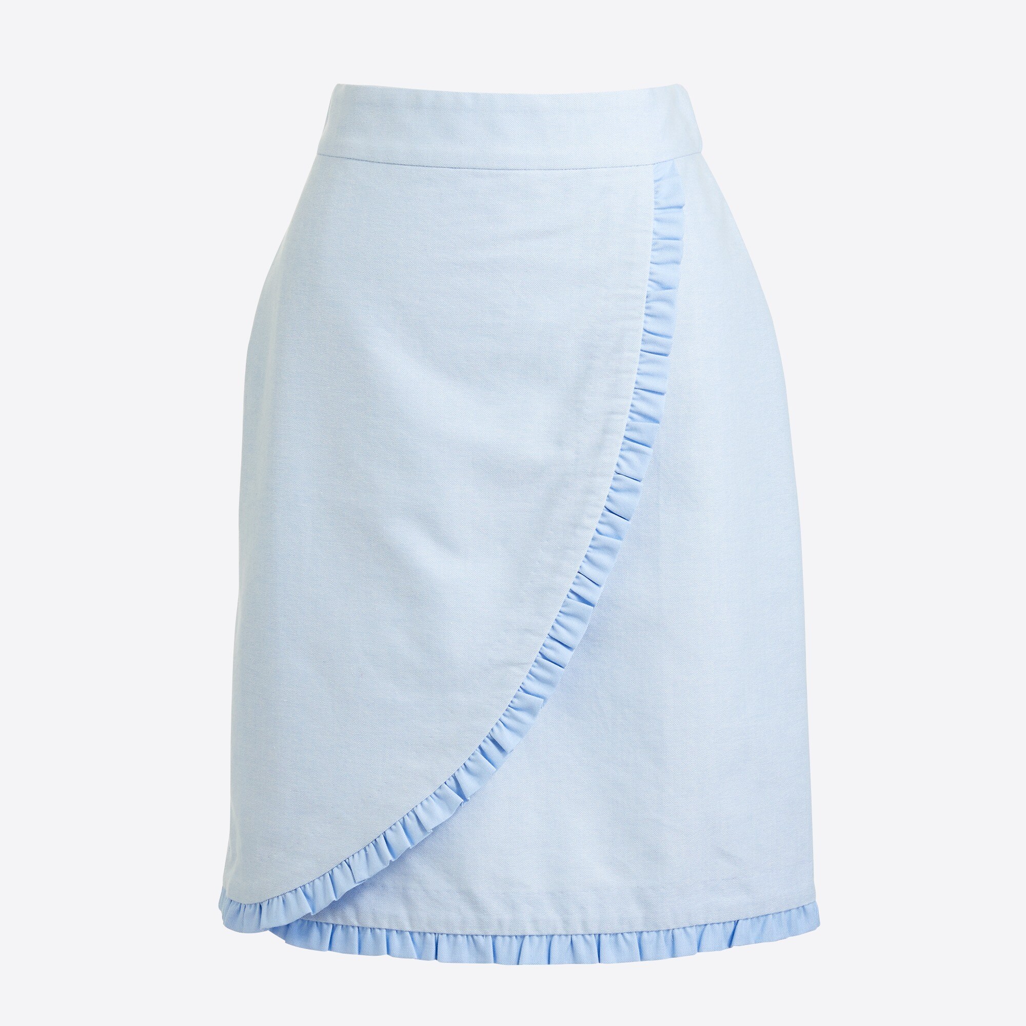 oxford ruffle pencil skirt for women
