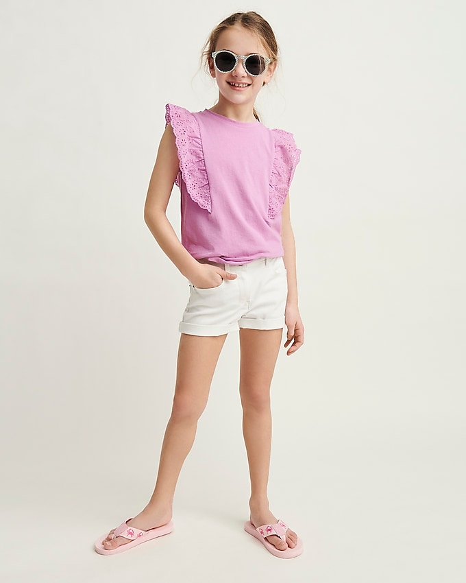 factory: girls&apos; chino short for girls, right side, view zoomed
