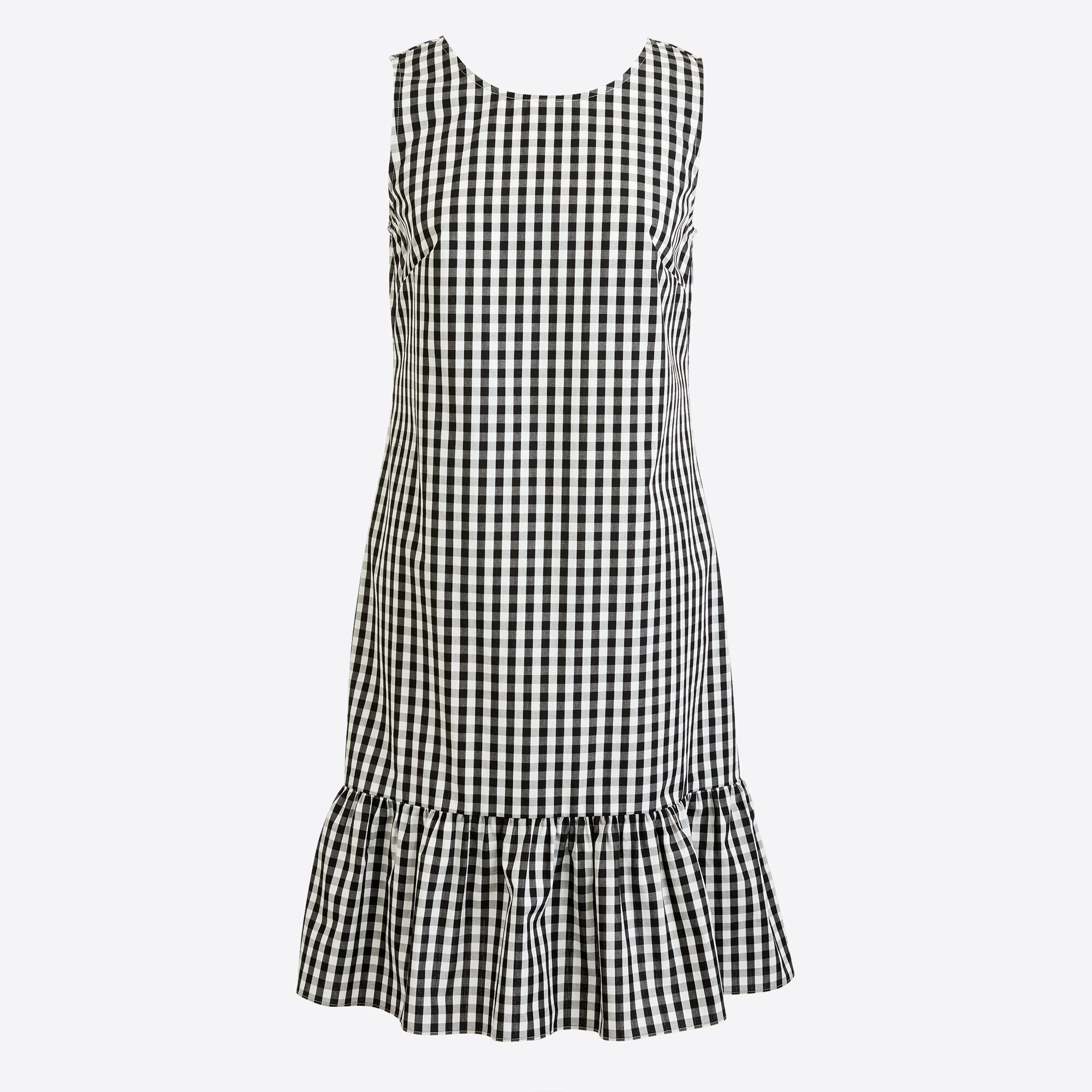 Printed sleeveless bow-back dress
