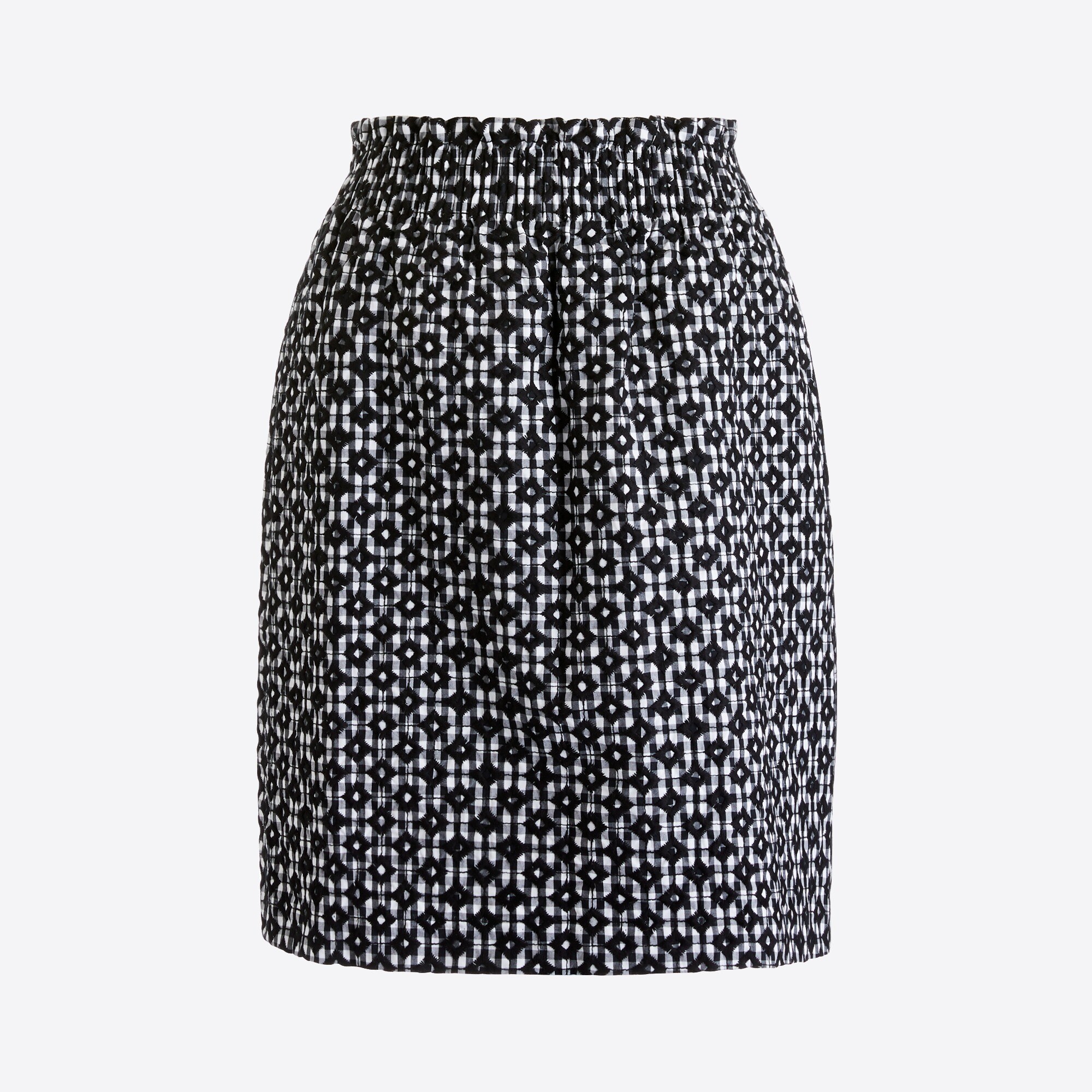 embroidered sidewalk skirt in gingham for women