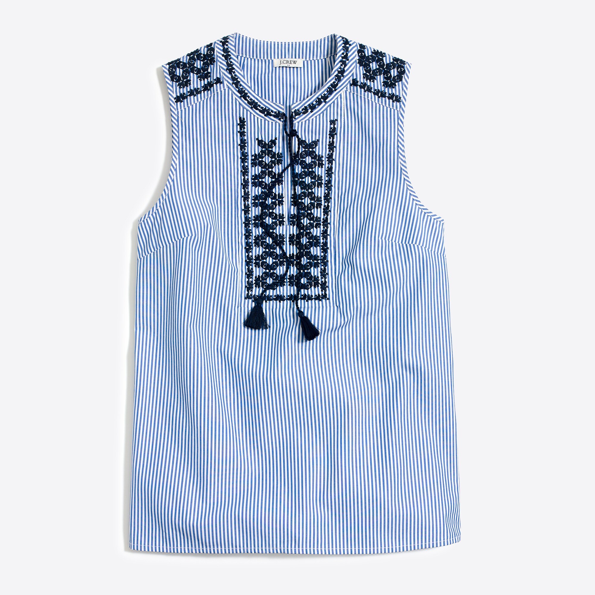 embroidered striped tank top for women