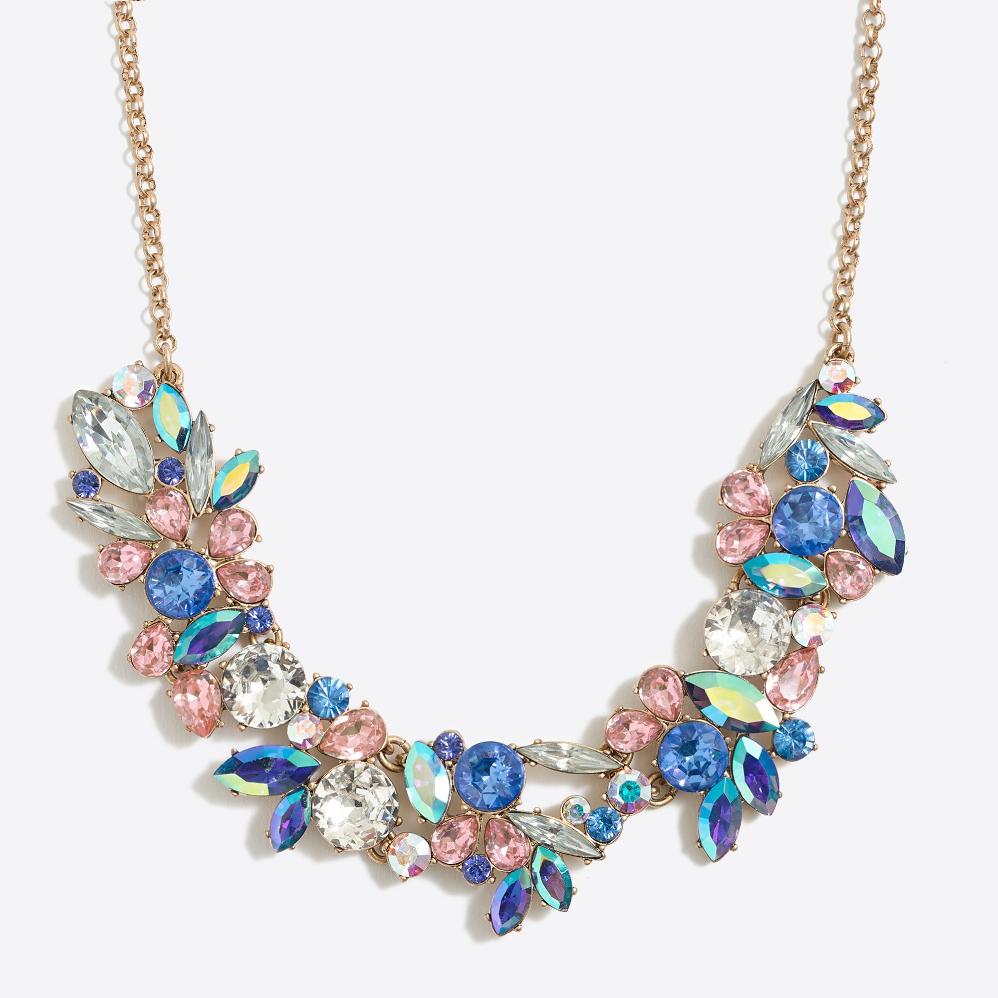 Gemstone cluster statement necklace