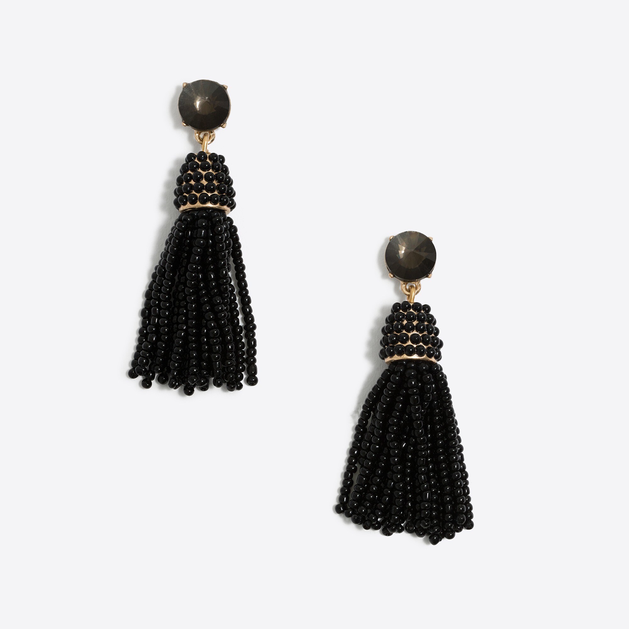 Gumdrop beaded tassel earrings