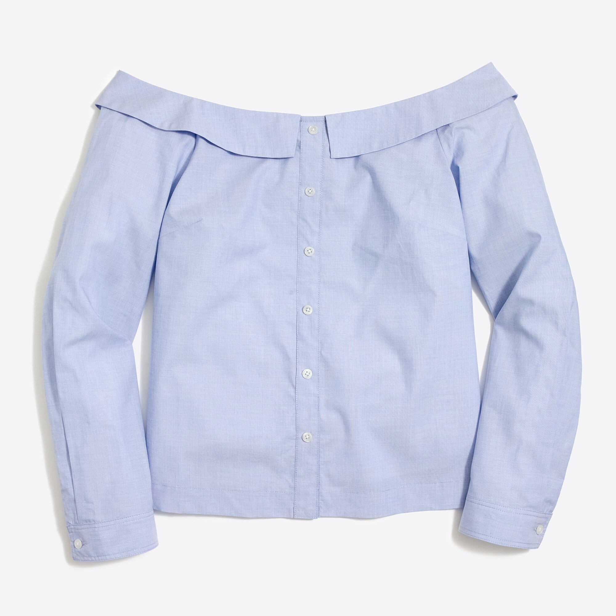 off-the-shoulder button-down shirt for women
