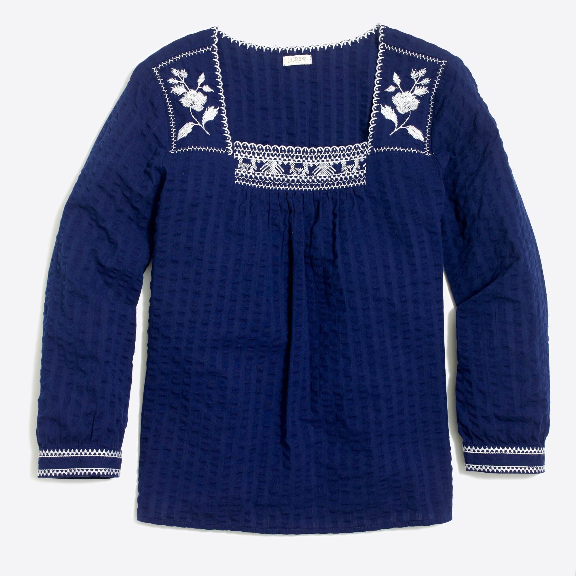 Embroidered peasant top