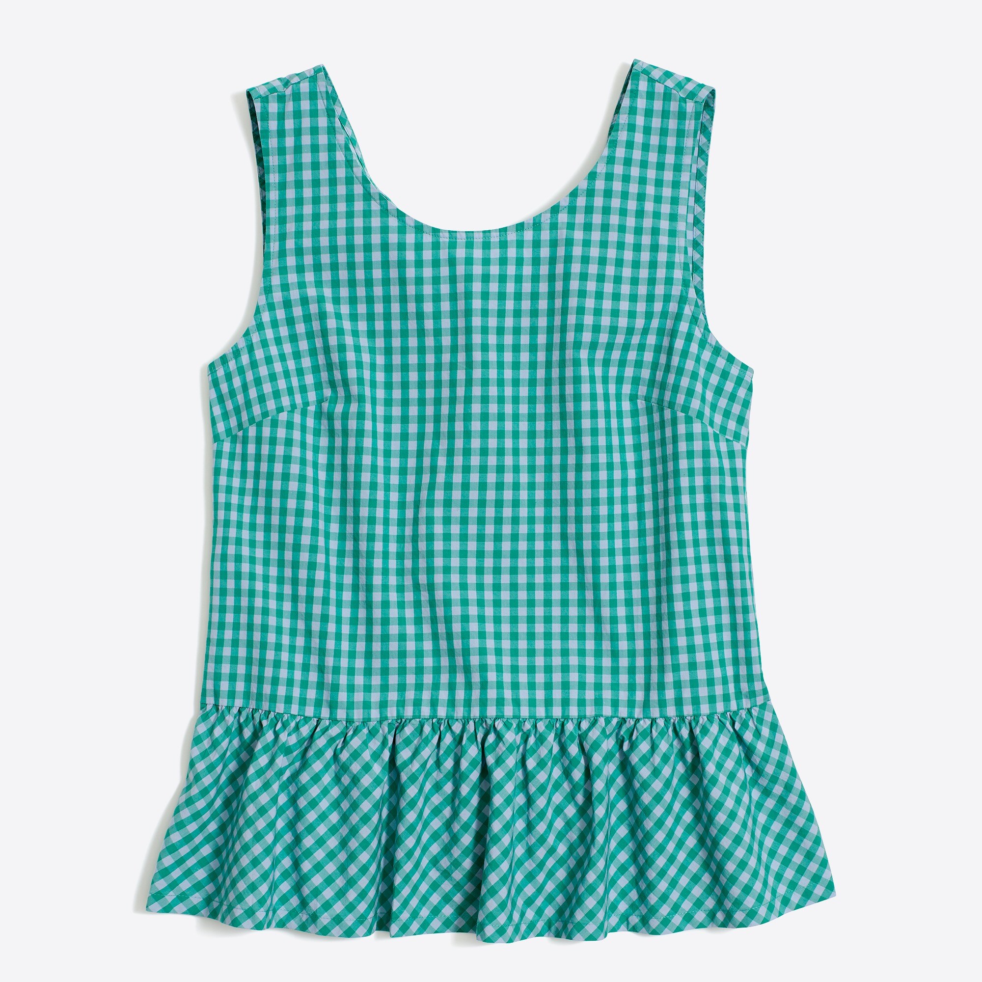 printed bow-back peplum tank top for women