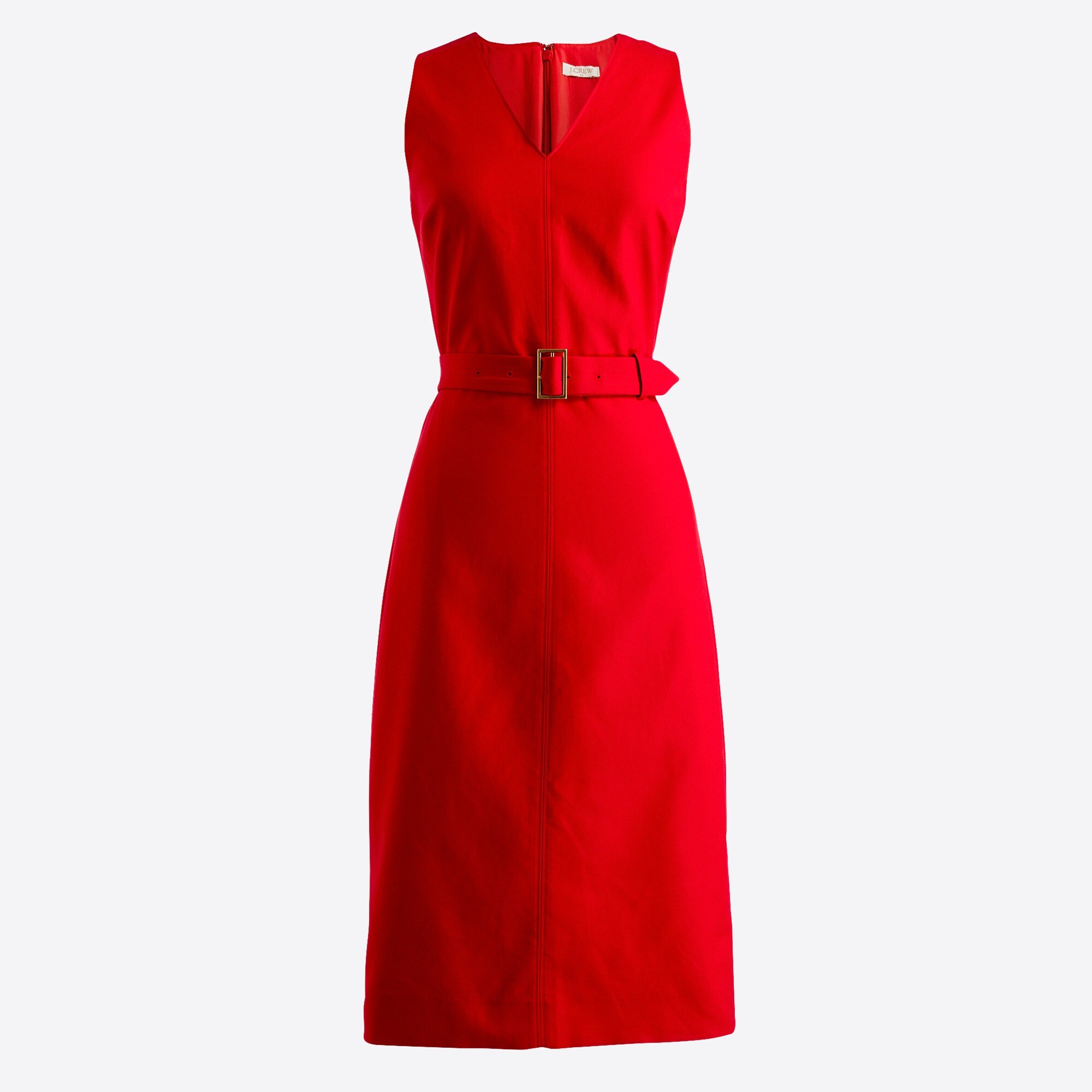 V-neck fitted dress with belt